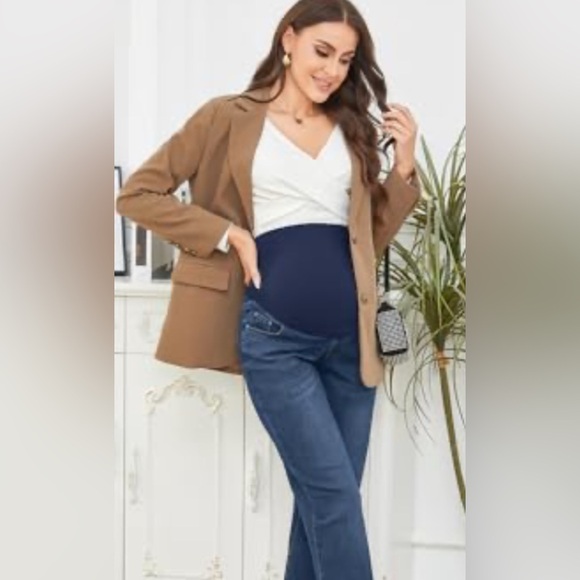 Women's Blue Maternity Jeans - Picture 1 of 6